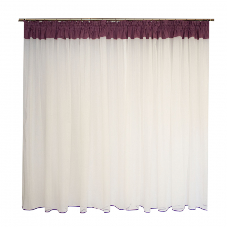 Perdea Velaria alba cu mov, 520x175 cm [1]