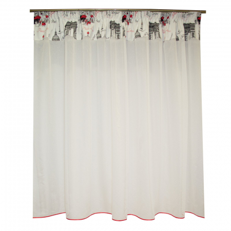 Perdele bucatarie - Perdea Velaria alba cu imprimeu urban, 250x165 cm