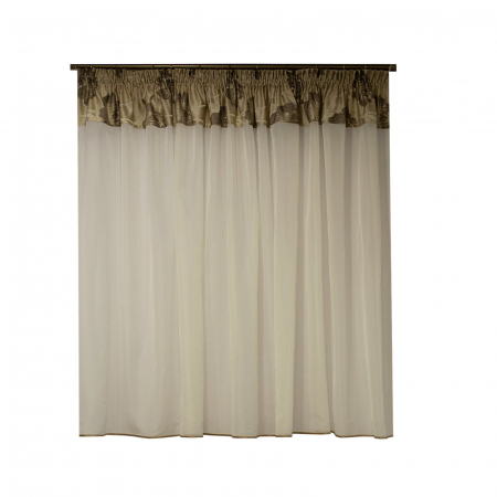 Perdele moderne - Perdea Velaria voal ivoire si tafta flori, 265x150 cm