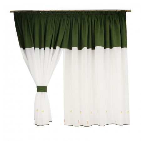Perdea Velaria alba cu verde [2]