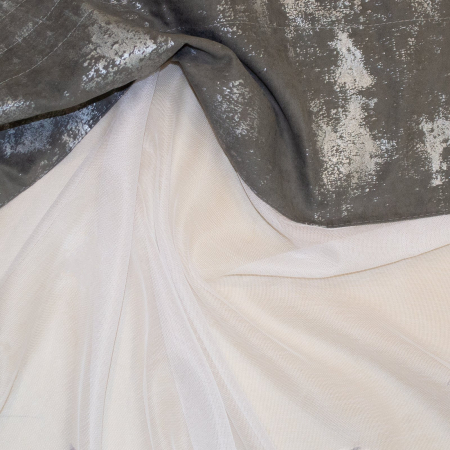 Perdea Velaria alba si suet gri. 175x175 cm [1]
