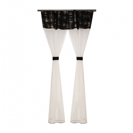 Perdea Velaria bamboo alb si suet negru, 140x175 cm [2]