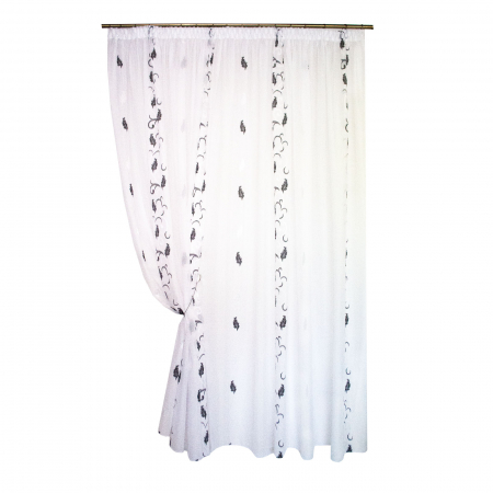 Perdea Velaria alba cu imprimeu negru, 440x250 cm [1]