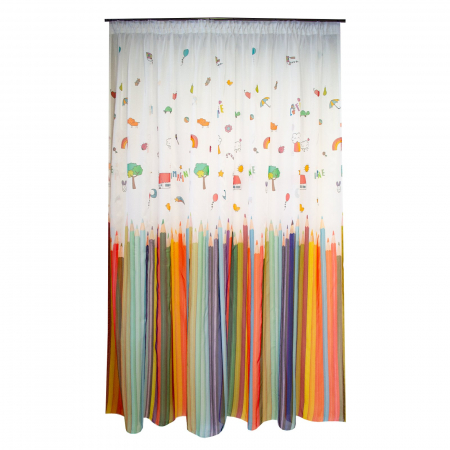 Perdele copii - Perdea Velaria creioane colorate, 230x245 cm