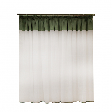 Perdea Velaria bamboo alb cu banda verde, 170x165 cm [1]