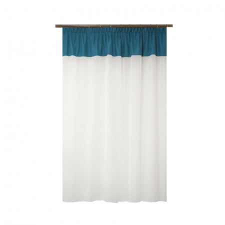 Perdele unicat - Perdea Velaria bamboo alb cu suet turcoaz, 140x145 cm
