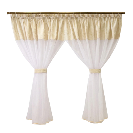 Perdea Velaria bamboo alb cu tafta ivoire, 390x160 cm [6]