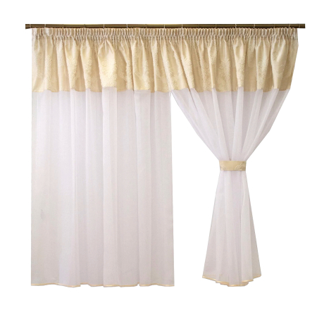 Perdea Velaria bamboo alb cu tafta ivoire, 390x160 cm [5]