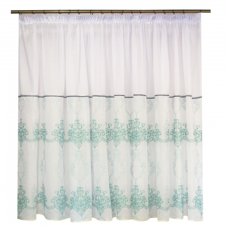 Perdele balcon - Perdea Velaria baroc turcoaz, 390x155 cm