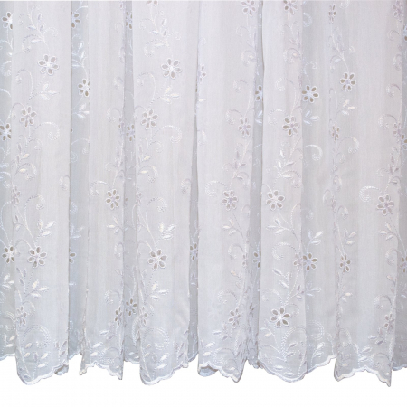 Perdea Velaria batist alb cu broderie, 185x135 cm [1]