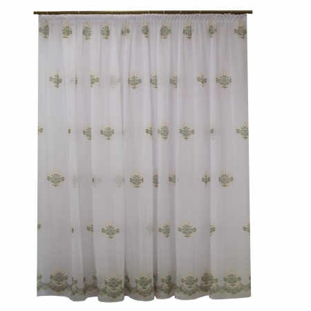 Perdele cu model ml - Perdea Velaria Heritage alb cu verde