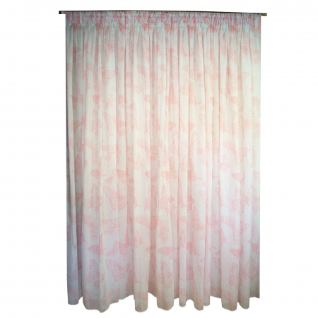 Perdele - Perdea Velaria batist fluturi roz, 550x250 cm