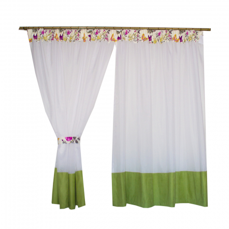 Perdea Velaria in cristal alb cu fluturi mov, 390x150 cm [3]