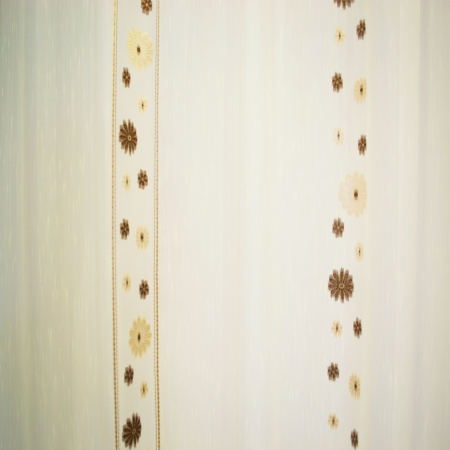 Perdea Velaria crem cu flori maro, 300x245 cm [2]