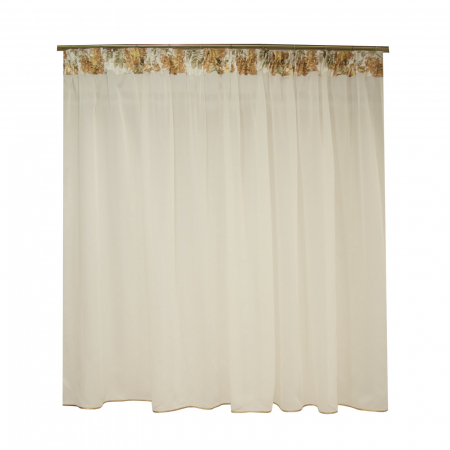 Perdea Velaria voal unt cu flori maro, 285x150 cm [0]