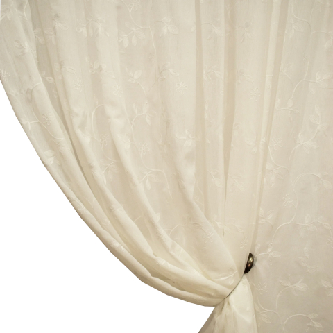 Perdea Velaria cu broderie florala ivory, 340x255 cm [2]