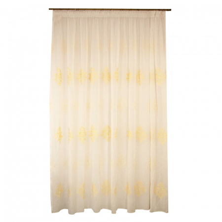 Perdele - Perdea Velaria in alb cu baroc bej, 300x260 cm
