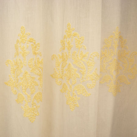 Perdea Velaria in alb cu baroc bej, 300x260 cm [1]