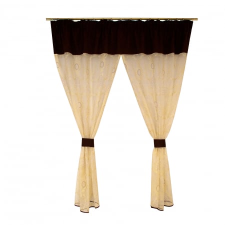 Perdele bucatarie - Perdea Velaria cu flori 170x155 cm