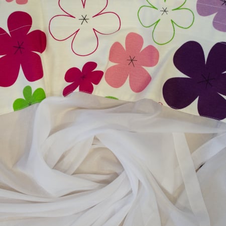 Perdea Velaria ivoire cu flori multicolore, 150x170 cm [1]