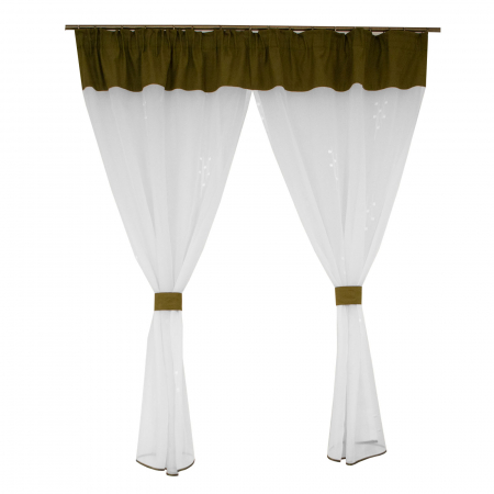 Perdele bucatarie - Perdea Velaria voal alb cu patratele, 290x155 cm