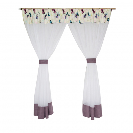 Perdele bucatarie - Perdea Velaria de bucatarie cu fluturi, 290x155 cm