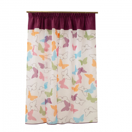 Perdele bucatarie - Perdea Velaria cu fluturi colorati, 155x170 cm