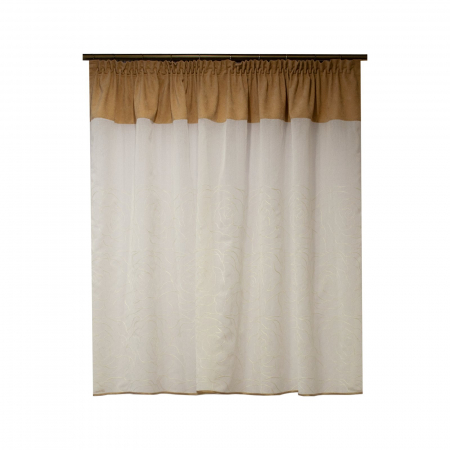 Perdele unicat - Perdea Velaria cu flori ivoire, 240x150 cm