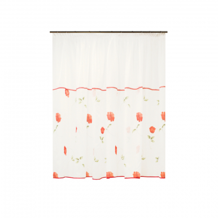 Perdele bucatarie - Perdea Velaria cu maci rosii, 300x140 cm
