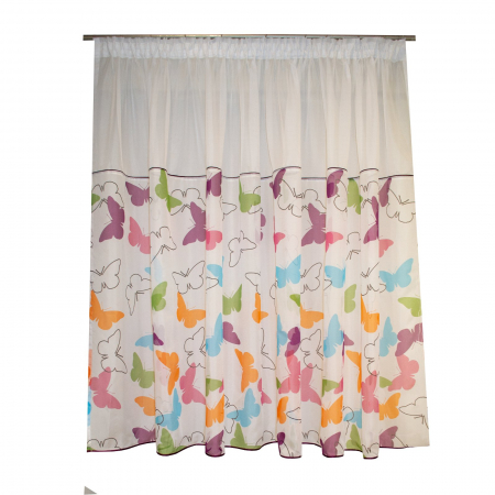 Perdele - Perdea Velaria voal cu fluturi colorati, 270x160 cm