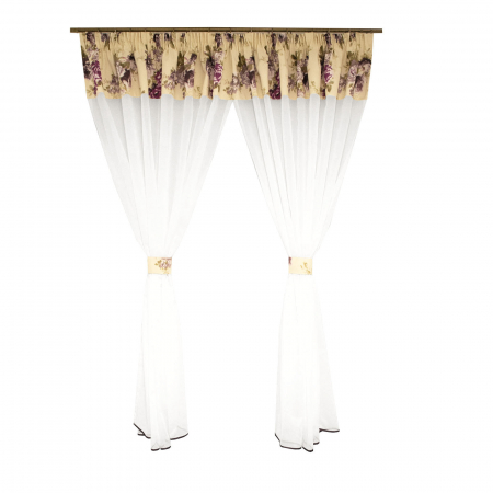 Perdele bucatarie - Perdea Velaria alba de bucatarie, 360x160 cm