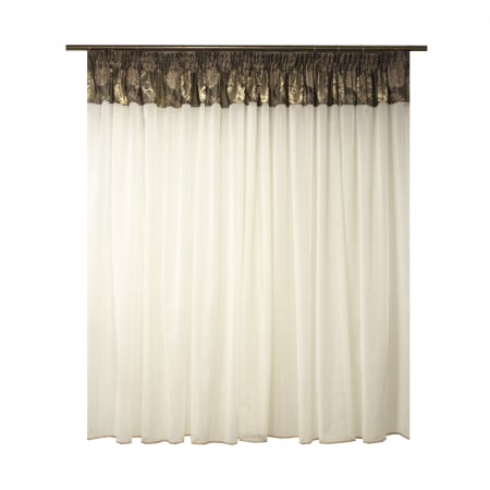 Perdea Velaria in ivoire cu tafta gri, 340x150 cm [1]