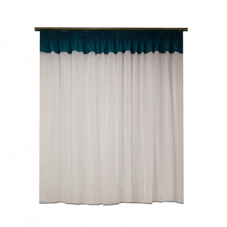 Perdea Velaria alba cu turcoaz, 340x145 cm [1]