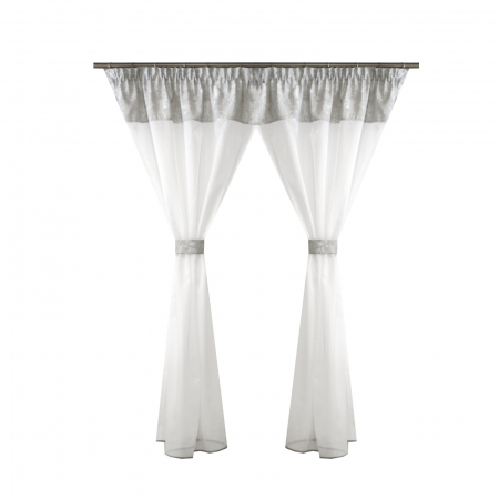 Perdele bucatarie - Perdea Velaria in cristal alb, 210x170 cm