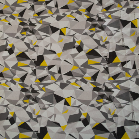 Perdea Velaria din in ivoire cu model geometric, 165x175 cm [3]