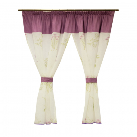 Perdele moderne - Perdea Velaria de bucatarie cu imprimeu lavanda, 330x150 cm