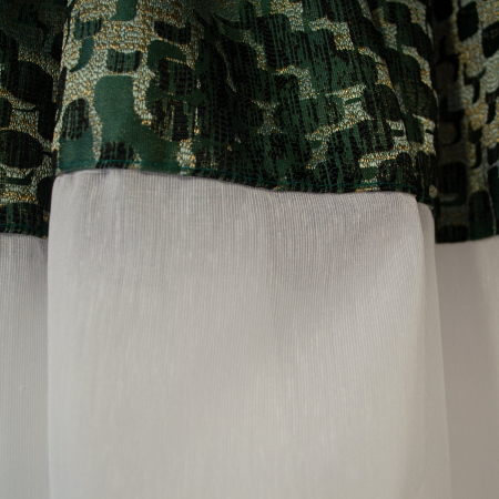 Perdea Velaria de bucatarie alba cu imprimeu verde, 300x150 cm [1]