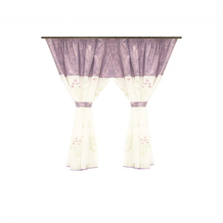 Perdele bucatarie - Perdea Velaria de bucatarie cu imprimeu lavanda, 330x145 cm