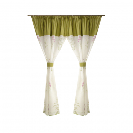 Perdele - Perdea Velaria de bucatarie cu imprimeu lavanda, 330x145 cm