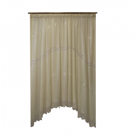 Perdele bucatarie - Perdea Velaria  in ivoire cu floarea soarelui, 400x225 cm