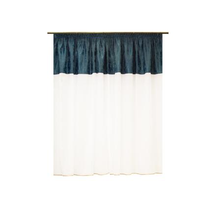Perdea Velaria bamboo alb si asos albastru petrol, 230x143 cm [1]