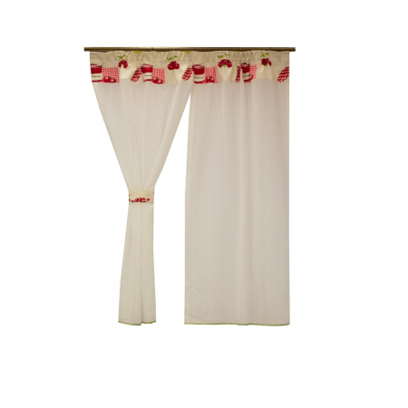 Perdea Velaria de bucatarie ivory cu ciresele, 150x160 cm [2]