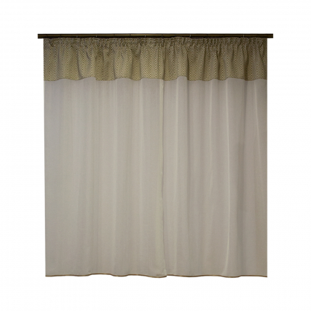 Perdea Velaria de bucatarie ivoire cu tafta bej, 220x150 cm [1]
