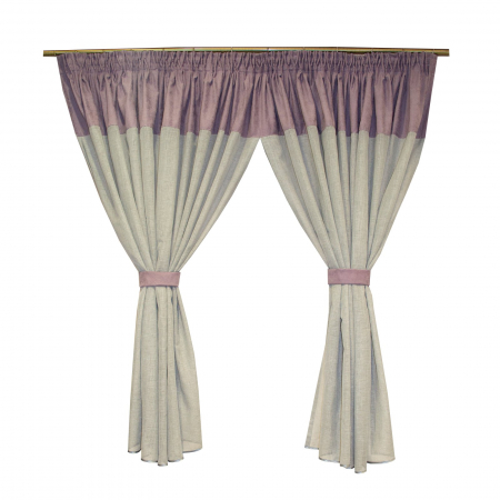 Perdele bucatarie - Perdea Velaria in gri cu esarfe, 400x155 cm
