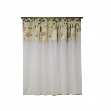 Perdele - Perdea Velaria ploita alba cu model zoo, 210x140 cm