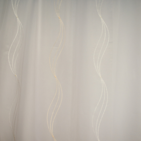 Perdea Velaria de bucatarie voal alb cu imprimeu geometric, 190x160 cm [2]