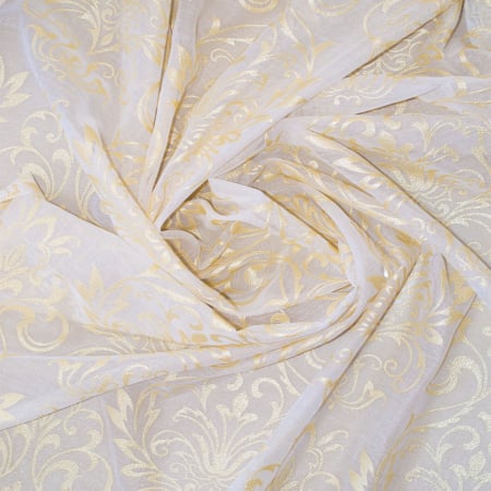 Perdea Velaria in alb cu imprimeu baroc auriu, 180x150 cm [2]