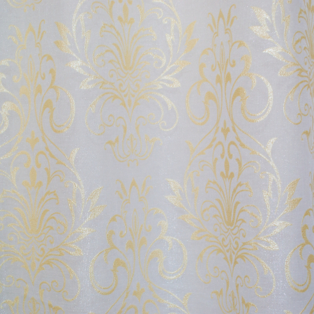 Perdea Velaria in alb cu imprimeu baroc auriu, 180x150 cm [1]