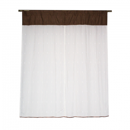 Perdea Velaria de bucatarie voal ivoire cu model geometric, 170x150 cm [3]