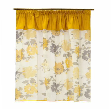 Perdele Outlet - Perdea Velaria din in cu flori, 170x145 cm